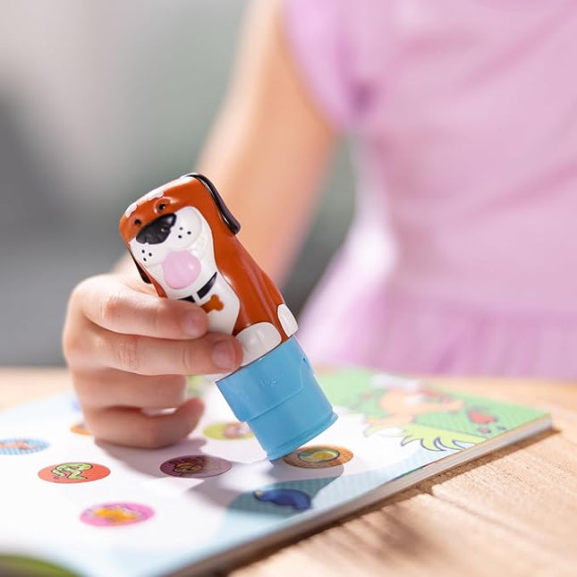 Melissa & Doug Sticker Wow!™ 24-Page Activity Pad and Sticker Stamper, 300 Stickers, Arts and Crafts Fidget Toy Collectible Character – Dog - for Kids Ages 3+ - FSC Certified