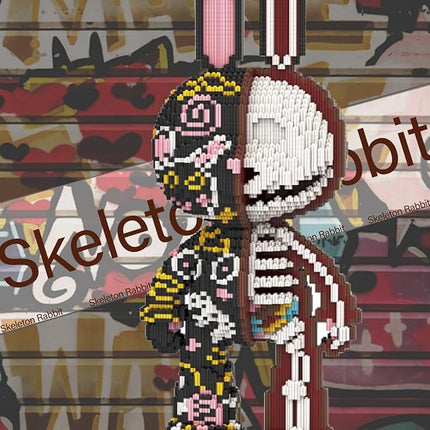 DAHONPA Graffiti Skeleton Rabbit Micro Building Blocks Set (8000PCS), Animal Creative Home & Office Decor, Gift for Adults and Kids