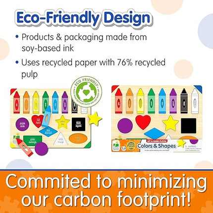 The Learning Journey: Lift & Learn Puzzle Colors & Shapes – Preschool Toys & Activities for Children Ages 3 and Up – Award Winning Educational Toy