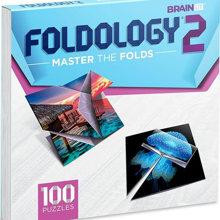 FOLDOLOGY 1&2 Combo Pack - Origami Puzzle Game for Kids, Teens, & Adults | Brain-Training, Travel-Friendly, Screen-Free Fun | Unique Gift for Ages 10+ & Puzzle Lovers | 200 Challenges