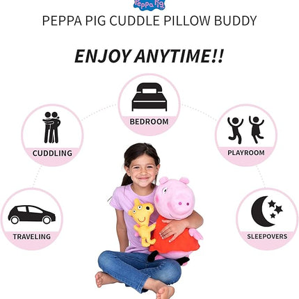 Peppa Pig Kids Bedding Super Soft Plush Cuddle Pillow Buddy, One Size, By Franco
