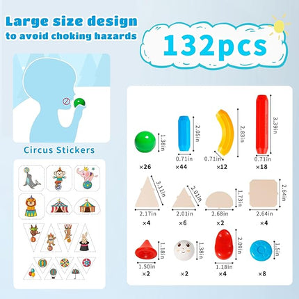 TOKBLOK Magnetic Building Blocks for Boys and Girls, 132Pcs Creative Magnetic Sticks and Balls STEM Construction Toys for Kids Toddlers Early Development Educational Learning