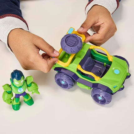 IRON MAN AND HIS AWESOME FRIENDS Marvel Iron Hulk Iron Racer Action Figure & Toy Vehicle, 3-Inch Super Hero Toys for Kids, Ages 3+