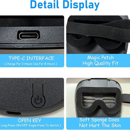 Depointer Life Led Mask with Gesture Sensing,Unisex LED Lighted Face Transforming Mask for Costume Cosplay Party Masquerade