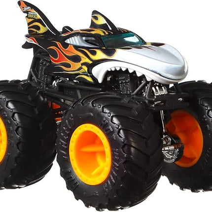 Hot Wheels Toy Monster Trucks Creature 3-Pack, Set of 3 Toy Trucks in 1:64 Scale: Shark Wreak, Piran-ahh & Mega-Wrex