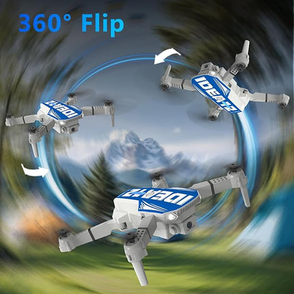 LE-IDEA Foldable Drone with Camera 1080P for Adults, IDEA12 Drones with Altitude Hold, Headless Mode, Optical Flow Positioning, Trajectory Flight, 3 Speed Modes, RC Quadcopter for Beginners (Blue)