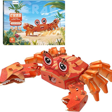 3D Puzzles for Kids Ages 8-13 – Eco-Friendly DIY Educational Toy for Boys and Girls,Creative Brain-Teaser Puzzles,Crab Rompecabezas 3D, Ideal Birthday