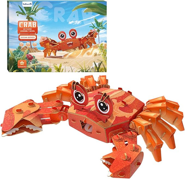 3D Puzzles for Kids Ages 8-13 – Eco-Friendly DIY Educational Toy for Boys and Girls,Creative Brain-Teaser Puzzles,Crab Rompecabezas 3D, Ideal Birthday