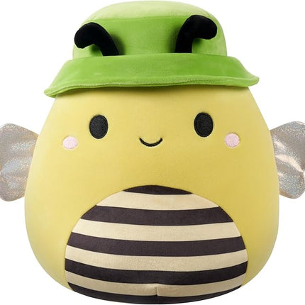 Squishmallows Original 12-Inch Sunny Yellow Bee with Green Bucket Hat - Official Jazwares Plush (Medium-Sized)