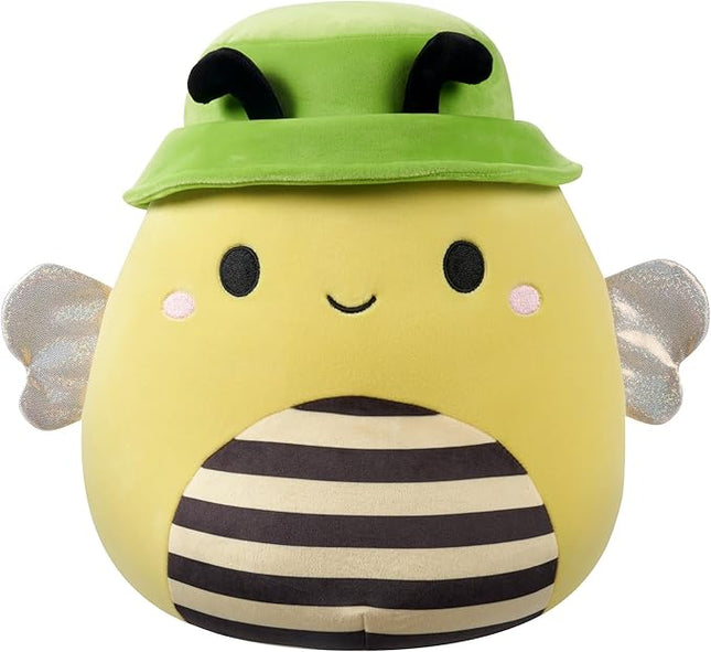 Squishmallows Original 12-Inch Sunny Yellow Bee with Green Bucket Hat - Official Jazwares Plush (Medium-Sized)