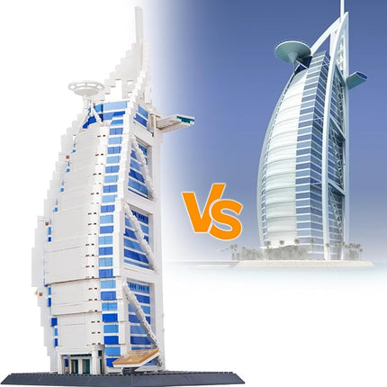 Building Blocks Set, Hotel Burj Al Arab Kit Model Brick Standard Size, World Famous Architecture Model, Birthday for Adults and Children 8+ 1306 Pieces
