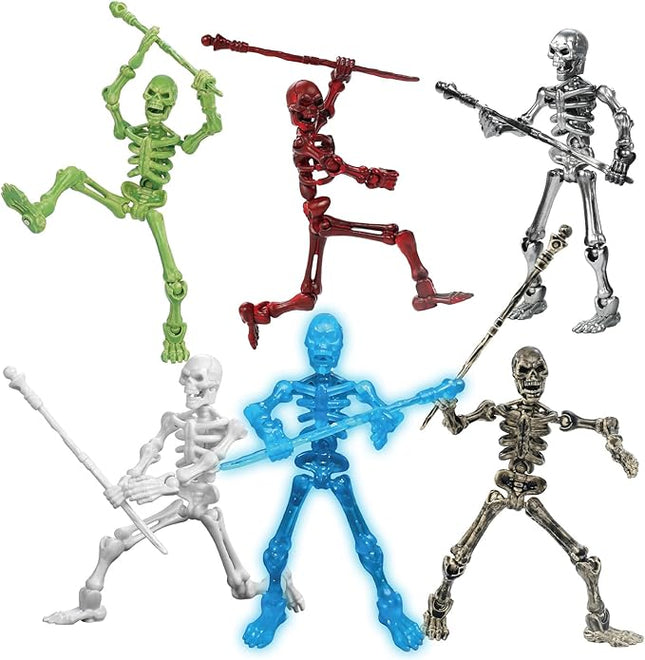 6 Pack T13 Action Figures Set, Titan 13 Skeleton Action Figure, Dummy 13 with Multi-Jointed Movable Limbs, Halloween Miniatures 3D Printed Poseable Skeleton Decor