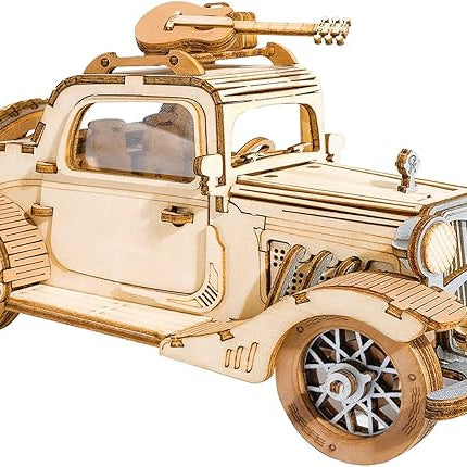 ROBOTIME 3D Wooden Puzzles Car DIY Model Kits to Build Wooden Model Vintage Car Craft Gift for Collection Lover