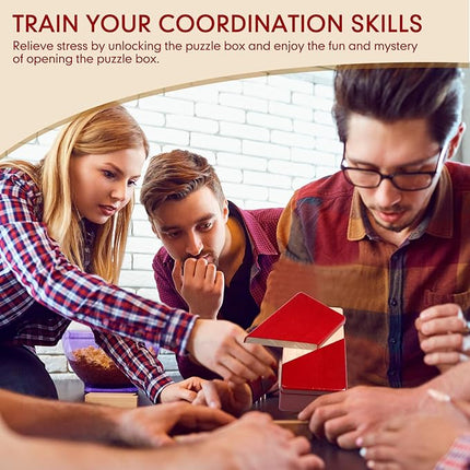 Zhanmai 2 Pack Impossible Puzzle Box Wooden Secret Puzzle Box with Drawer Mini 3D Brain Teaser Christmas Magic Gift for Adults Teens