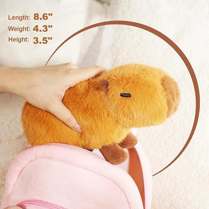 OUOZZZ Capybara Plush Stuffed Animal - Mini Baby Capy Toy - Soft & Realistic Water Pig, Nature’s Chillest Animal Giant Guinea Pig, Travel-Friendly & Portable Gift for Girls, Boys, Toddlers & Kids 9"