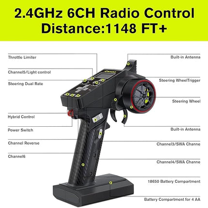 RIAARIO 1/10 Brushless RC Cars, Monster Truck, 50+ MPH, 4WD, Waterproof, Carbon Fiber, Black, Ages 8+