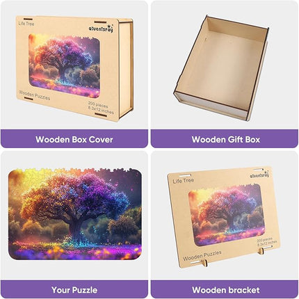 Wooden Puzzles for Adults 1000 Pieces, Tree of Life Wooden Jigsaw Puzzles Unique Shape Adult Puzzles, Irregular Wood Puzzles Creative Gift for Adults Family Game (23.4 x 16.1 in)