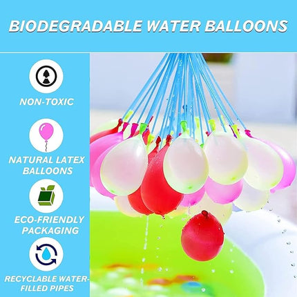 Water for Kids Adults Balloons with Refill Kits Quick Fill Balloons Set Summer Splash Party Easy Quick Fun Outdoor Backyard Summer Water Toys for Pool （999)