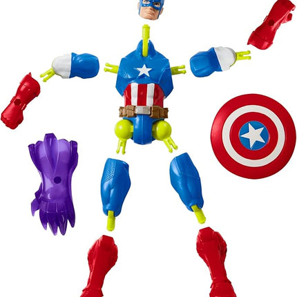 Avengers Marvel MixMashers Captain America Custom Mix-and-Match Action Figure & Accessories, 5-Inch-Scale Super Hero Toys for Kids Ages 4+