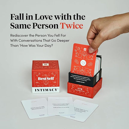 BestSelf Intimacy Deck – 170 Conversation Cards for Couples, Fun and Romantic Card Game for Deeper Connection and Pillow Talk