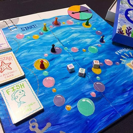 Create Your Own Board Game Set – DIY Kit with Blank Game Board, Game Pieces, Blank Cards, Dice, Spinner – Build Your Own Game for Family Board Games