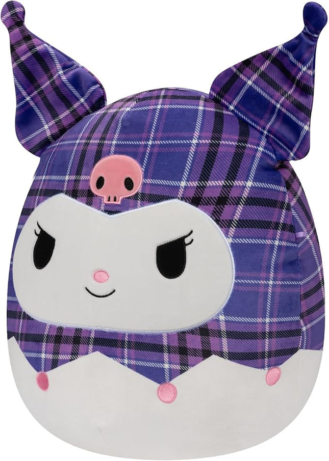 Squishmallows Original Sanrio 14-Inch Purple Plaid Kuromi Plush - Large Ultrasoft Official Jazwares Plush
