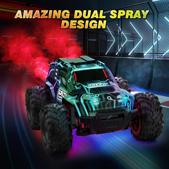 Remote-Control-Car, 2.4GHz High Speed Rc Cars Truck, Offroad Monster Hobby Racing Car with LED Cool Bodylight and Rechargeable Battery, Toy Gifts 3 4 5 6 7 8 Year Old Boys Girls Kids