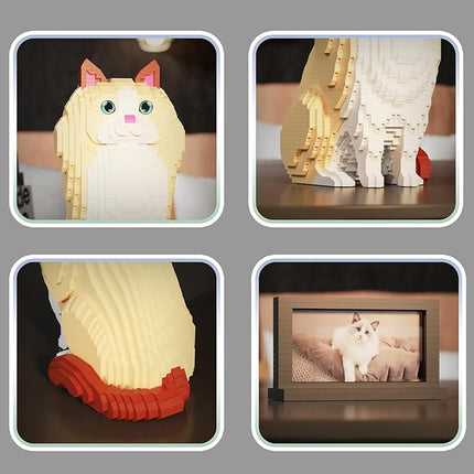 Animal Cat Series Pet Ragdoll Cat Building Block Kits - Secret Small Storage Box Inside! Ideal Toy for Cat Lovers, Kids & Adults