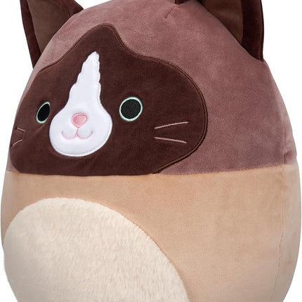 Squishmallows Original 16-Inch Woodward Snowshoe Cat with Fuzzy Belly - Official Jazwares Large Plush