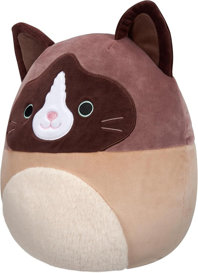 Squishmallows Original 16-Inch Woodward Snowshoe Cat with Fuzzy Belly - Official Jazwares Large Plush