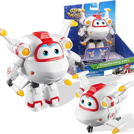 Super Wings 5" Transforming Astro Airplane Action Figure - Fun Toy for Kids Ages 3+ (White)