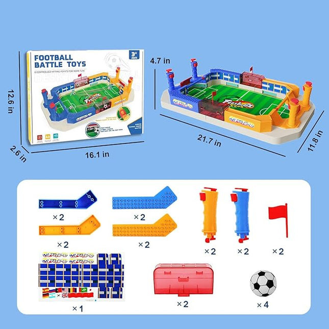 Desktop Foosball Game Set - Mini Soccer Shootout for Adults, Kids & Family Fun - Party Night & Travel - Children's Day & Birthday Gift