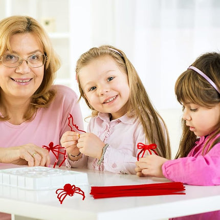 Caydo 200 Pieces Thick Red Pipe Cleaners Chenille Stems for Kids Art Creative Crafts, Valentine's Day Decorations DIY Decorations (6 mm x 12 Inch)