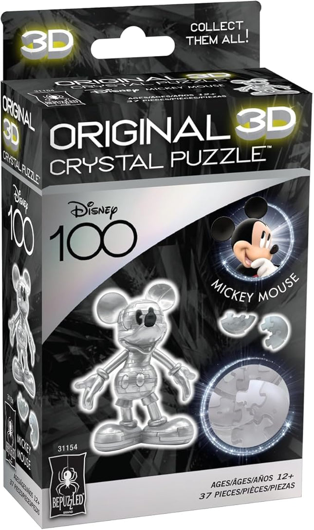 BePuzzled | Disney Platinum Mickey Original 3D Crystal Puzzle, Ages 12 and Up