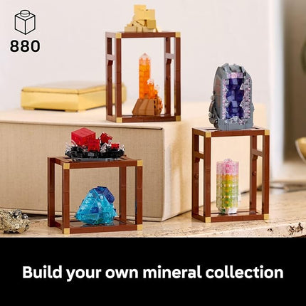 LEGO Ideas Mineral Collection Building Set for Adults, Ages 18+ - Bedroom or Office Decor with 3 Display Shelves - Unique Gift Idea for Men & Women - 21362