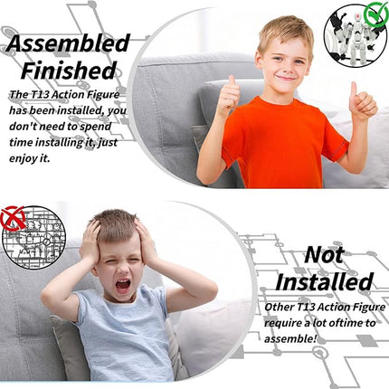 8Inch T13 Action Figure Assembly Completed,3D Printed Multi-Jointed Movable Toy Nova 13 Action Figures Desktop Decorations for Game Lovers Toy (Luminous Blue)