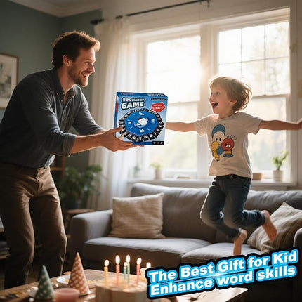 Word Game Family Board Games for Kids & Adults with 2 Modes,220 Topic Categories 24 Letters Pressing Games,Fun Fast-Paced Learning Game,35 Cards,LCD Display Timer,Christmas & Birthday Gifts,Blue