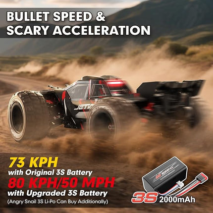 JETWOOD 1/14 50mph Electric Brushless RC Car for Adults, JC14EP V3 All Terrain Super Fast Remote Control Car, Offroad RTR Hobby RC Trucks, Waterproof 3S High Speed, Metal Gear Servo (Upgraded Version)