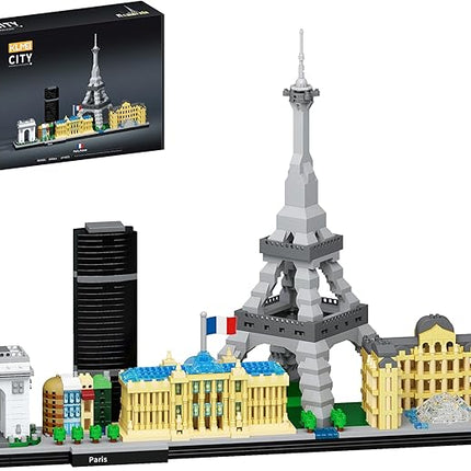 Architecture Paris Micro Building Blocks Set with Eiffel Tower and The Louvre Skyline Series Adult and Assembly World Famous Landmarks Construction Present Kit 3680 pcs