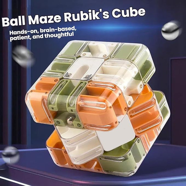 Large Labyrinth 3D Puzzles Maze Cube - Engaging Brain Teaser Toy, 3D Ball Maze, Educational Focus Game Gift for Adults Teens (1PCS)