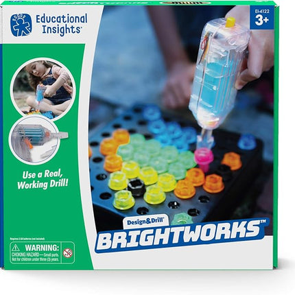 Educational Insights Design & Drill BrightWorks – 84-Piece Light Up Drill Set, STEM Learning with Toy Drill: Ages 3+
