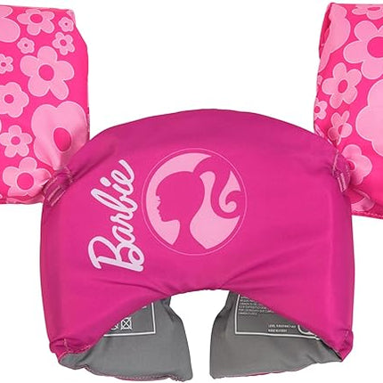 SwimWays Barbie Swim Trainer, US Coast Guard Approved Life Vest, Kids Swim Vest and Swimming Aid, Arm Floaties & Life Jackets for Kids 33-55 lbs