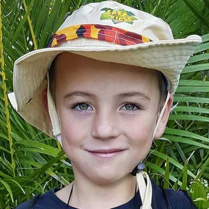 Safari Kidz Outdoor Explorer Kit - Orange Camouflage Cargo Vest and Hat Set, Backyard Nature Adventures, Washable Costume, Age 3+