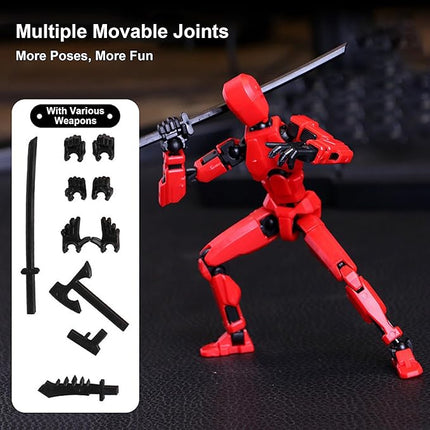 T13 Action Figure Set, 3D Printed Multi-Jointed, Titan 13 Action Figures, Multi-Articular Lucky Mobile Robot Nova T-13, Desktop Decorations for Game Lovers Toys
