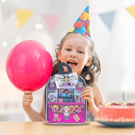 Townley Girl L.O.L. Surprise! Makeup Filled Backpack Set, Including Lip Balm, Nail Polish, Nail File, Hair Bows, and Other Accessories, Perfect for Parties, Sleepovers and Makeovers, Ages 3