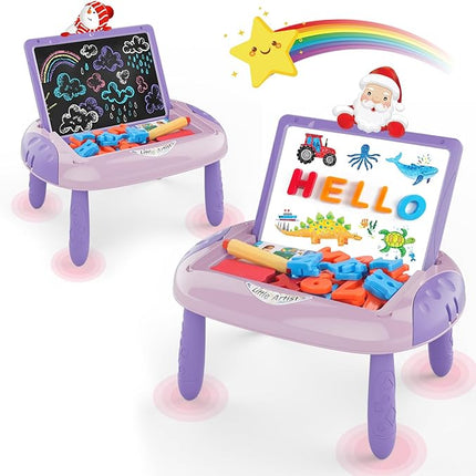 Gift for 1-2 Year Old Girls, Toddler Girl Toys with Magnetic Letters and Numbers, Learning and Educational Toys for 1 2 Year Old, Girls Birthday (Unicorn Pink)