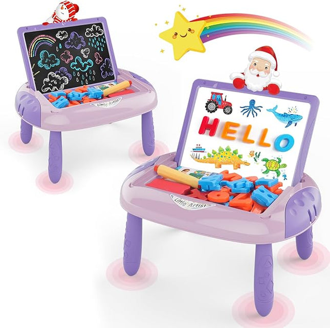 Gift for 1-2 Year Old Girls, Toddler Girl Toys with Magnetic Letters and Numbers, Learning and Educational Toys for 1 2 Year Old, Girls Birthday (Unicorn Pink)