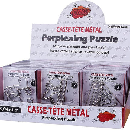 VolksRose 24pcs Brain Teaser Metal Wire Puzzles, Classical Mini Metal Puzzles Set, Mind Smart Game IQ Challenge Puzzle Games, Educational IQ Test Toy Lock Puzzle Gift for Adults Kids Teenagers