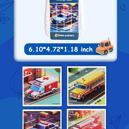 16-Piece Rotating Puzzles for Kids 4-6, Toddlers Puzzles 3-4, Road Trip, Airplane Activities Game, Travel Toys - Brain Teaser, Fine Motor Skills - Birthday Gifts Boys Girls - Special Vehicle