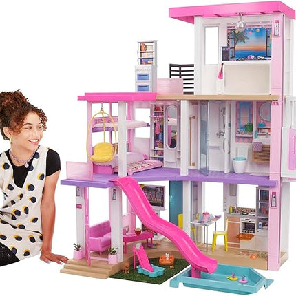 Barbie DreamHouse Dollhouse with 75+ Accessories and Wheelchair Accessible Elevator, 10 Play Areas, 3 Custom Light Settings & Music (Amazon Exclusive)